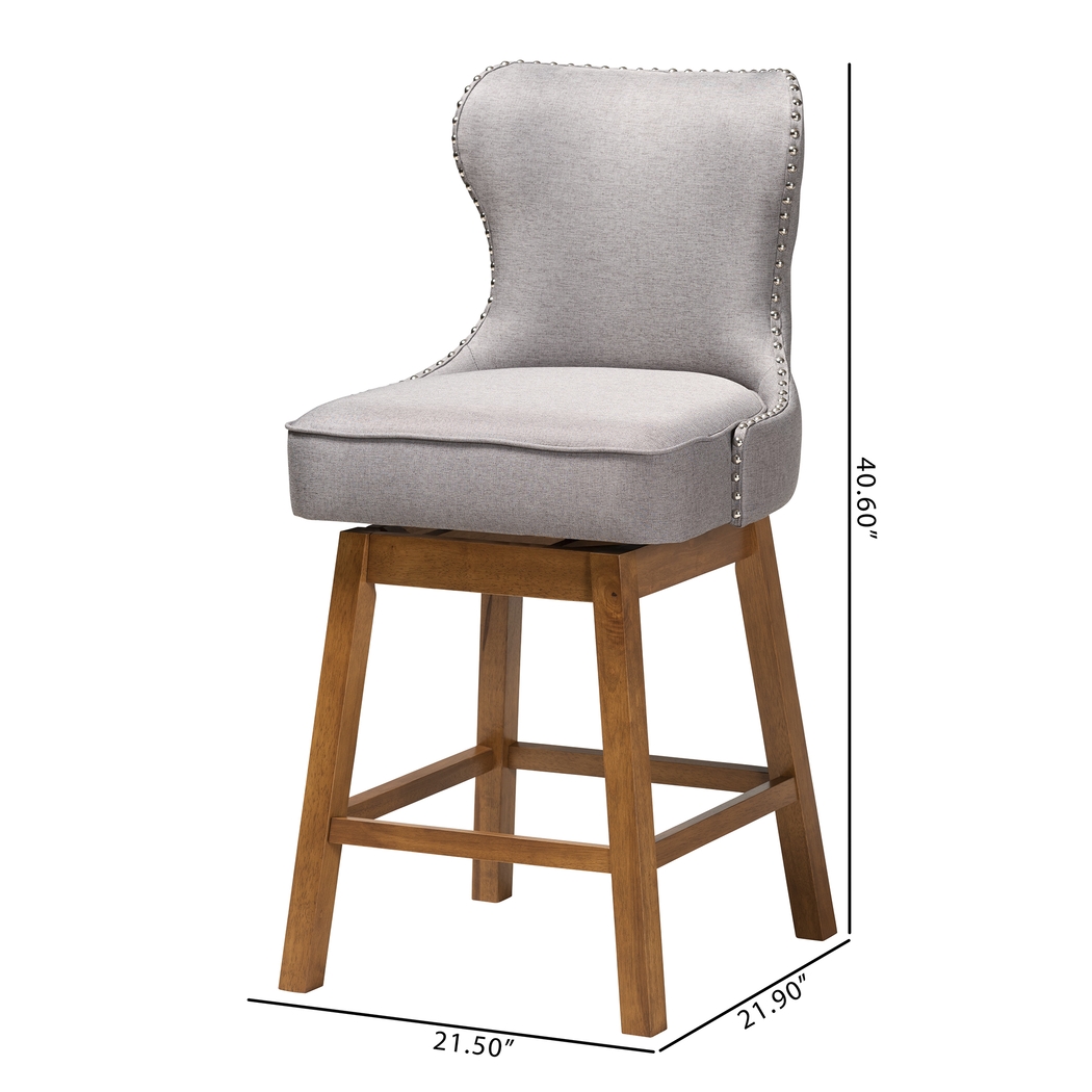 Nylic Gray Swivel Counter Stool, Set of 2 - Thumbnail - Image 10