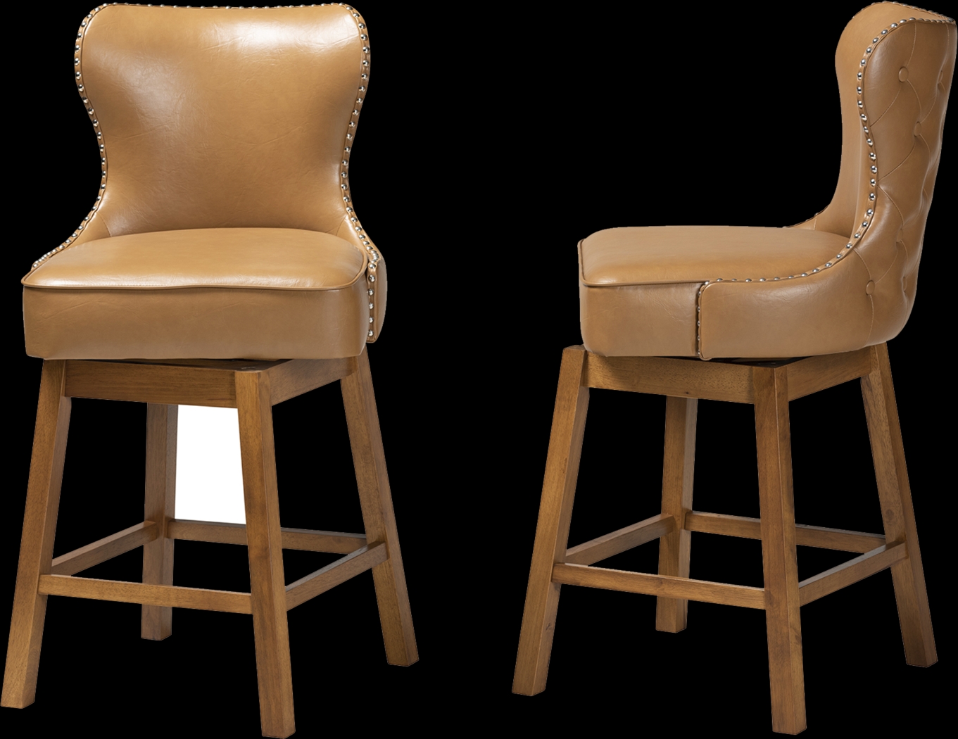 Nylic Tan Swivel Counter Stool, Set of 2 - Thumbnail - Image 5