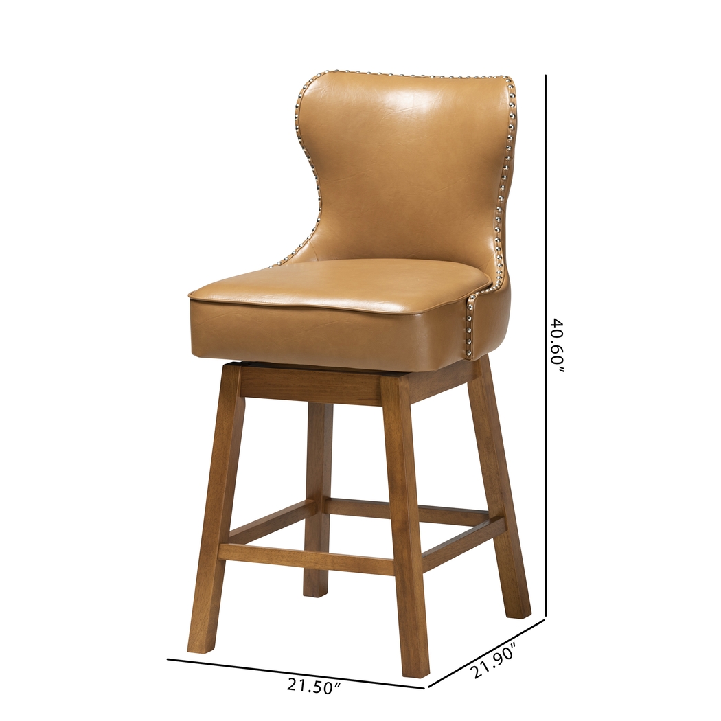 Nylic Tan Swivel Counter Stool, Set of 2 - Thumbnail - Image 10