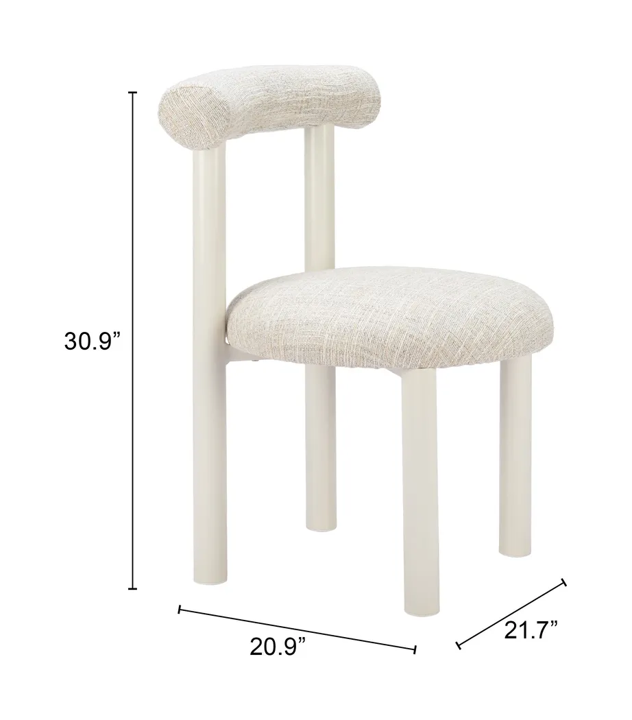 Nyssa Beige Dining Chair - Thumbnail - Image 2