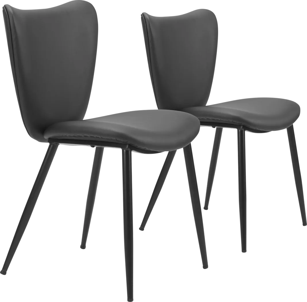 Nyxhu Black Dining Chair, Set of 2 - Thumbnail - Image 1