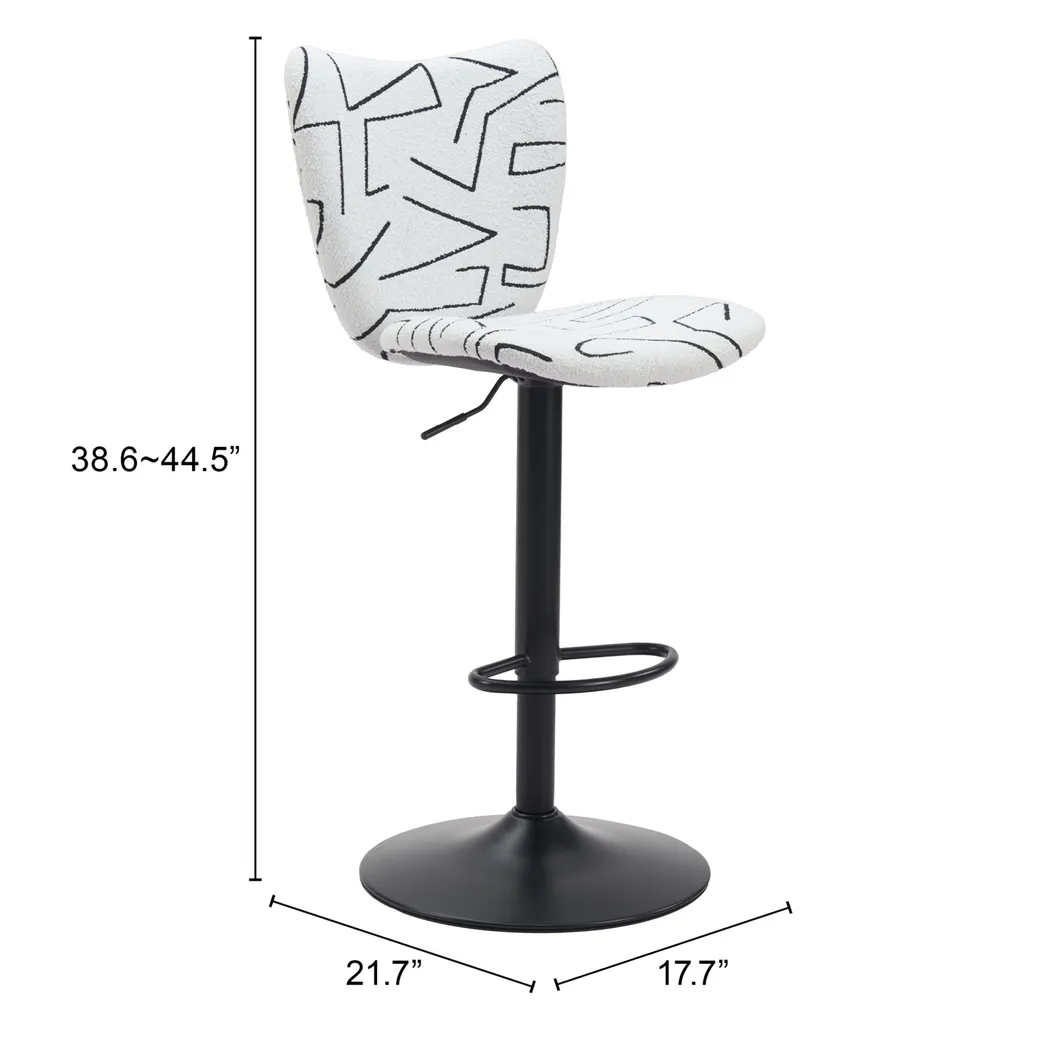 Nyxhu White Barstool, Set of 2 - Thumbnail - Image 2