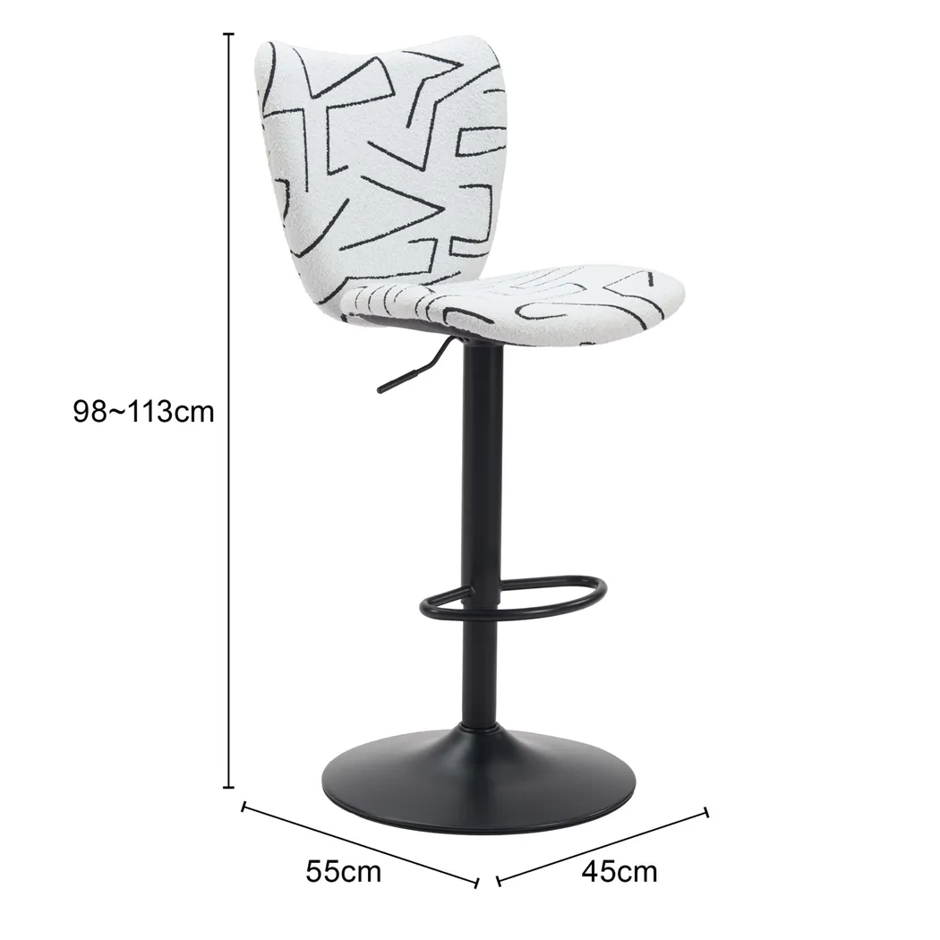 Nyxhu White Barstool, Set of 2 - Thumbnail - Image 3