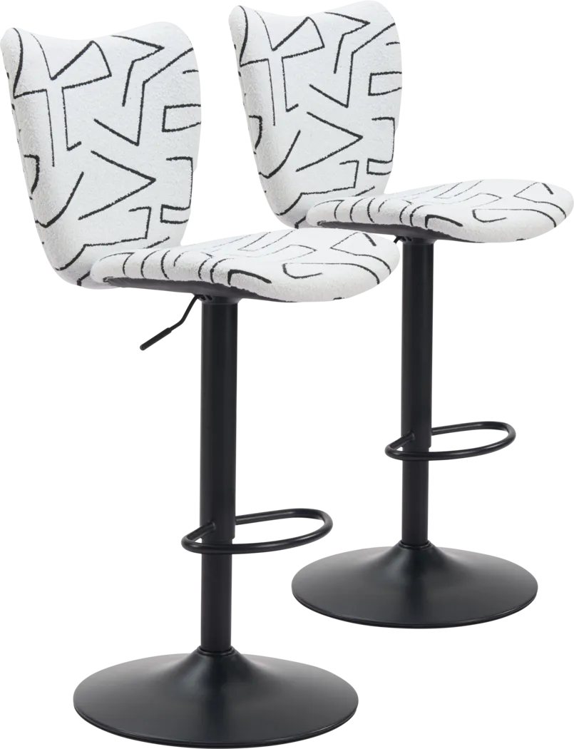 Nyxhu White Barstool, Set of 2 - Thumbnail - Image 1