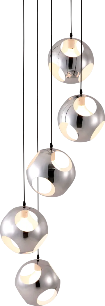 Oak Wood Court Chrome Chandelier - Thumbnail - Image 2