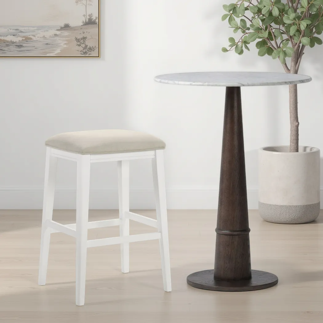 Oakcona White Barstool - Thumbnail - Image 2