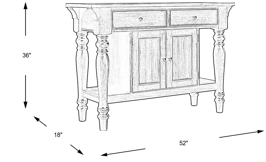 Dimension Image. Please refer to the Dimension Tab on this page for dimension details.