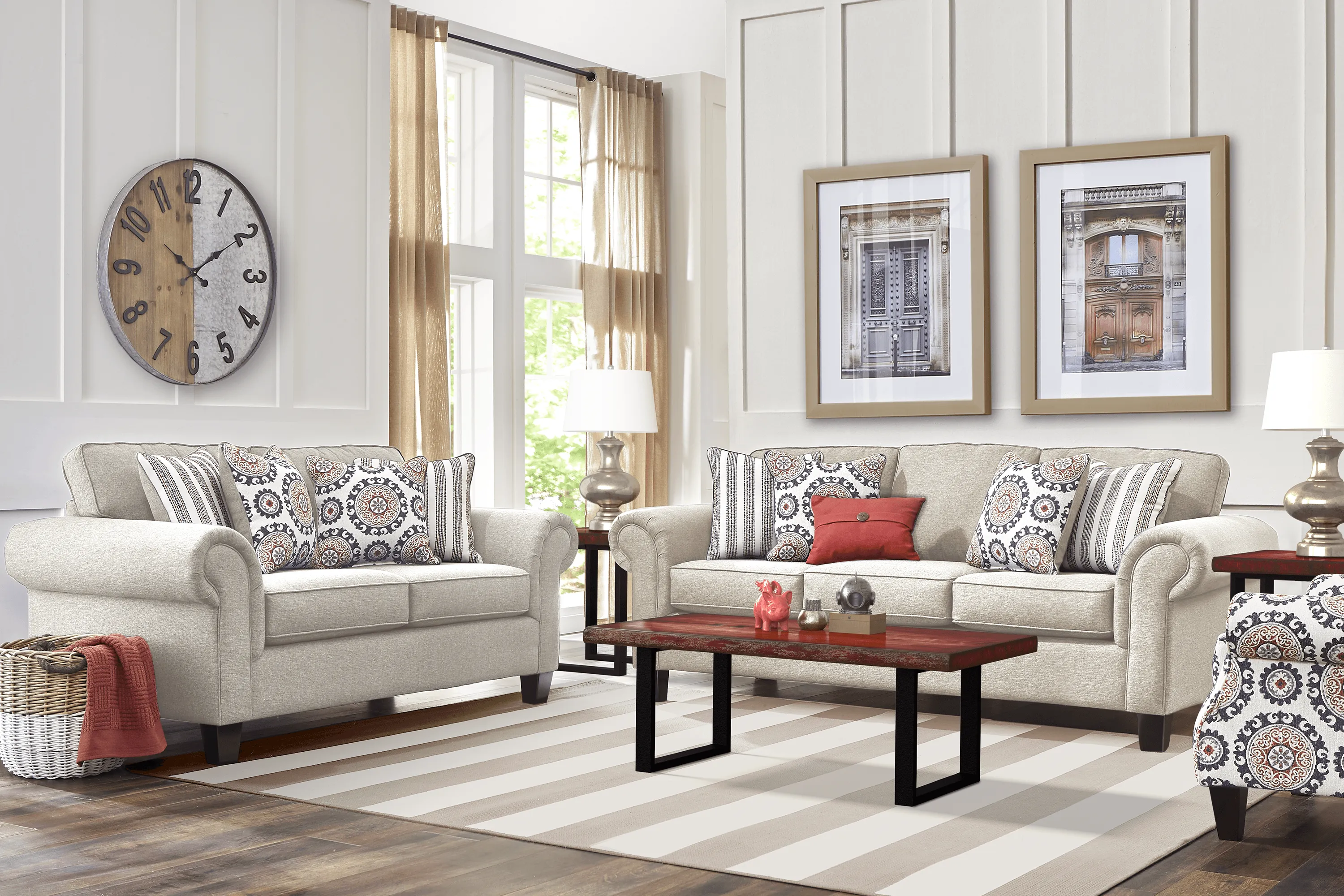 Oakhurst Beige 8 Pc Living Room - Thumbnail - Image 1