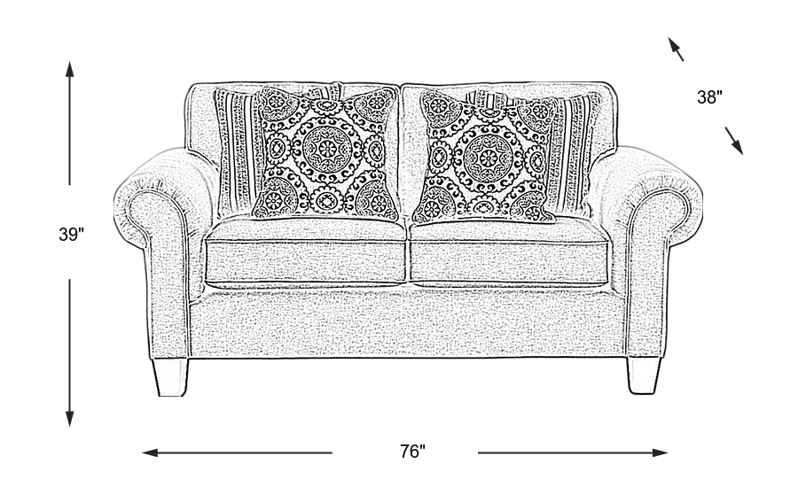 Dimension Image. Please refer to the Dimension Tab on this page for dimension details.