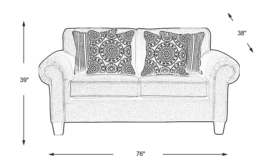 Dimension Image. Please refer to the Dimension Tab on this page for dimension details.