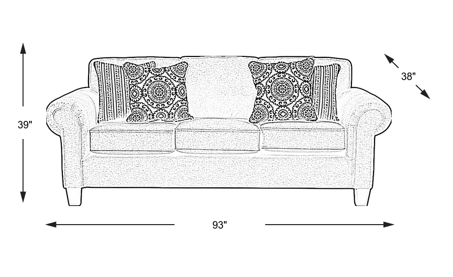 Dimension Image. Please refer to the Dimension Tab on this page for dimension details.