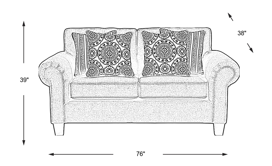 Dimension Image. Please refer to the Dimension Tab on this page for dimension details.