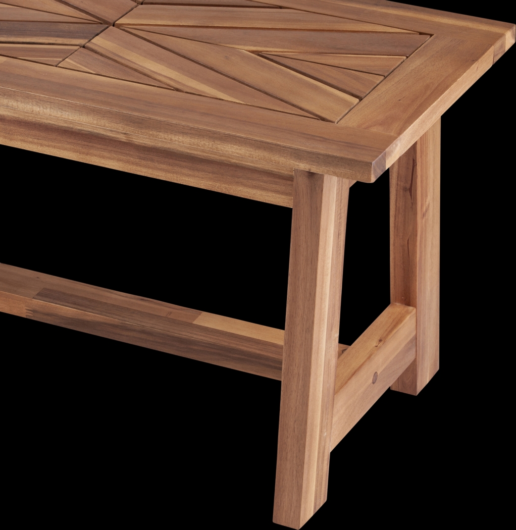 Oaklane Natural Outdoor Dining Bench - Thumbnail - Image 5