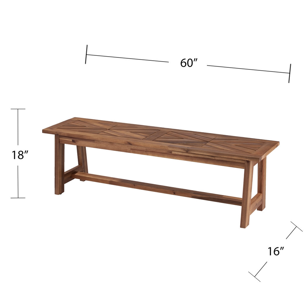 Oaklane Natural Outdoor Dining Bench - Thumbnail - Image 7