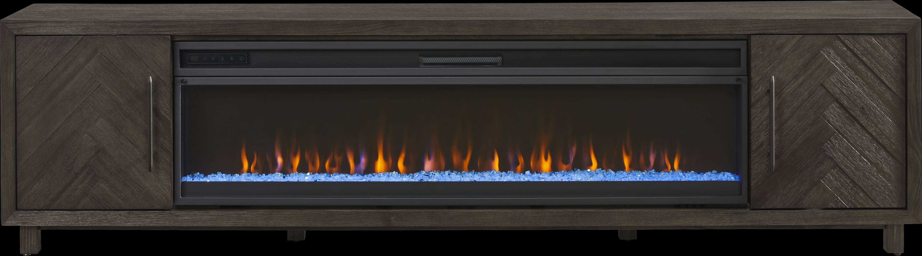 Oakleigh Charcoal 96 in. Credenza with Electric Fireplace - Thumbnail - Image 1