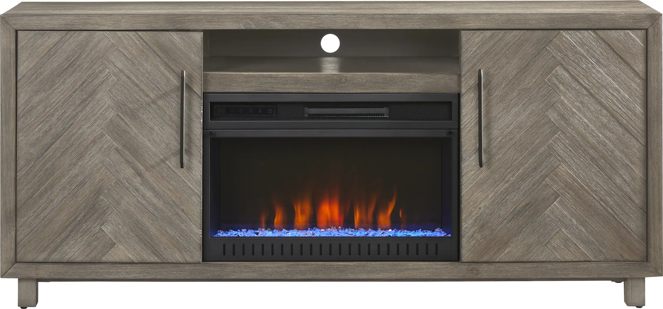 Oakleigh Gray 68 in. Console with Electric Fireplace - Thumbnail - Image 1