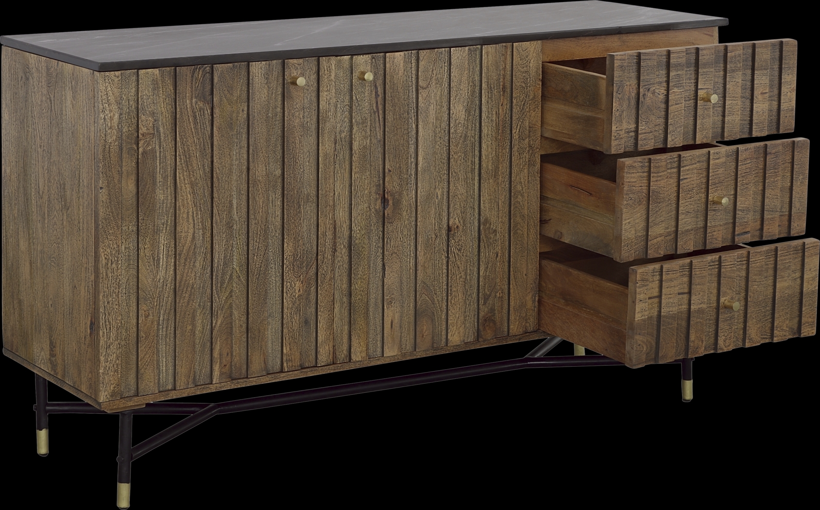 Oaklett Brown Credenza - Thumbnail - Image 4