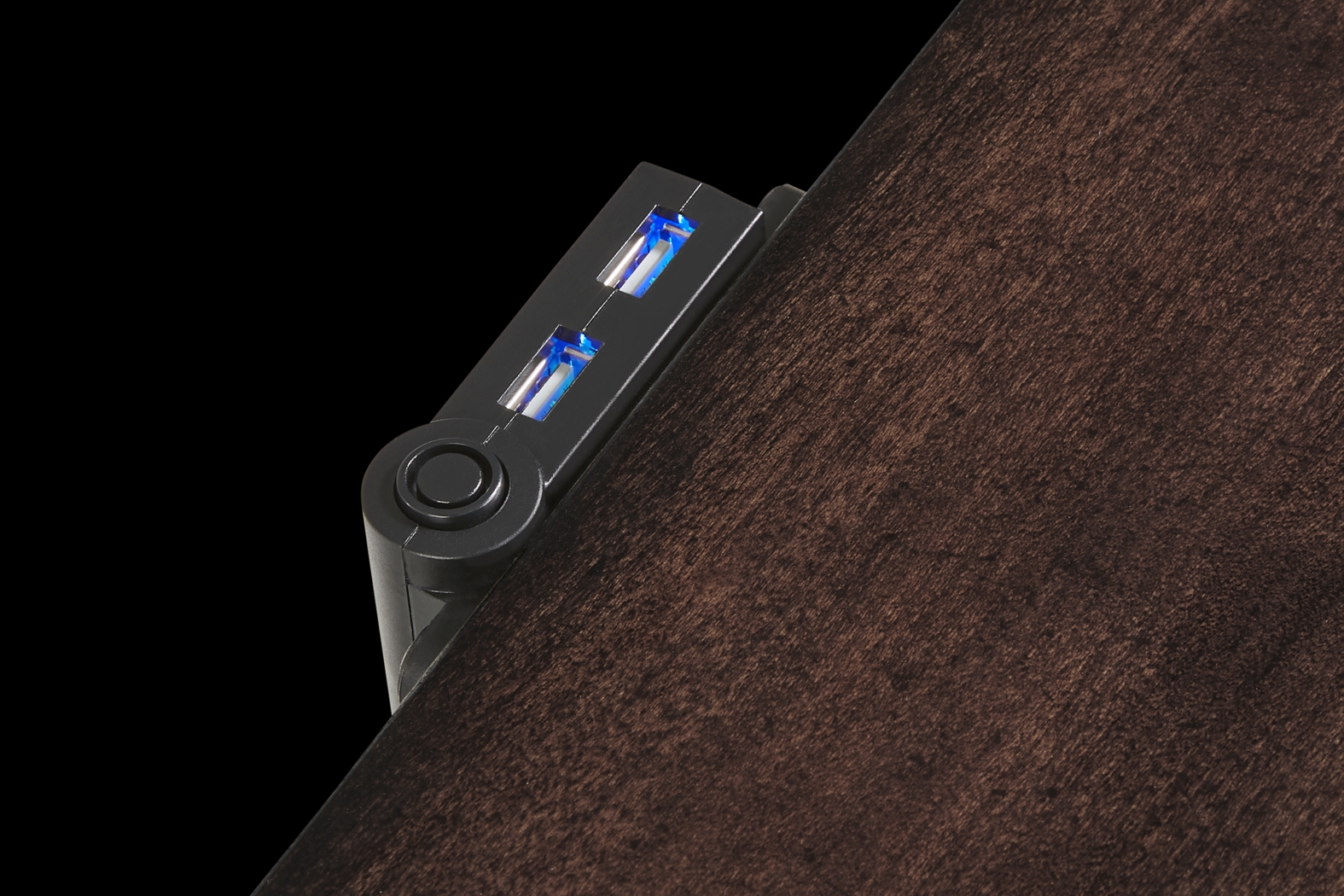 Oakmont Brown Cherry Nightstand with LED Light and USB Charging - Thumbnail - Image 3