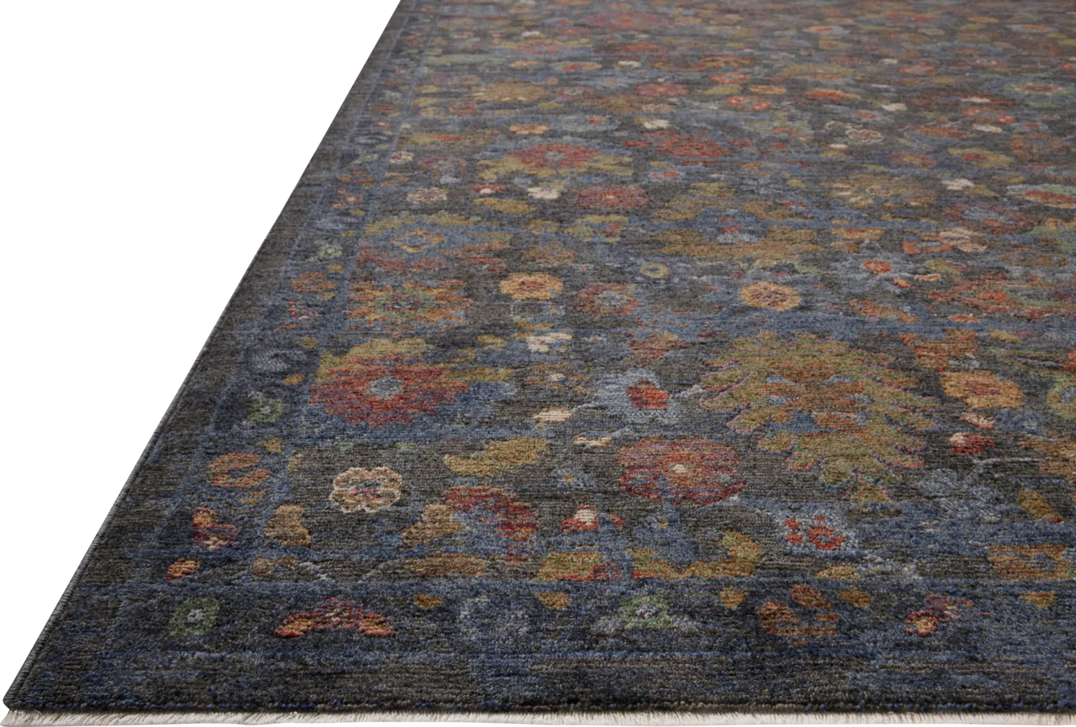 Oakterel Blue Polyester Fabric Rug | Rooms to Go