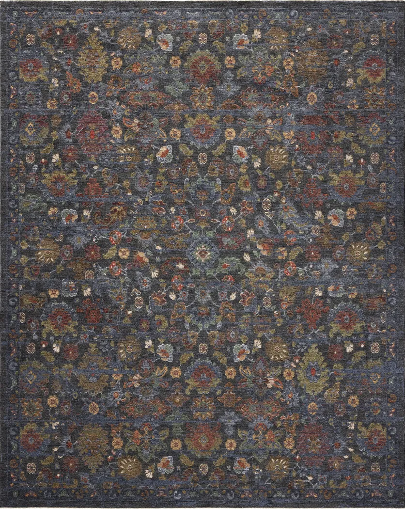 Oakterel Blue Polyester Fabric Rug | Rooms to Go