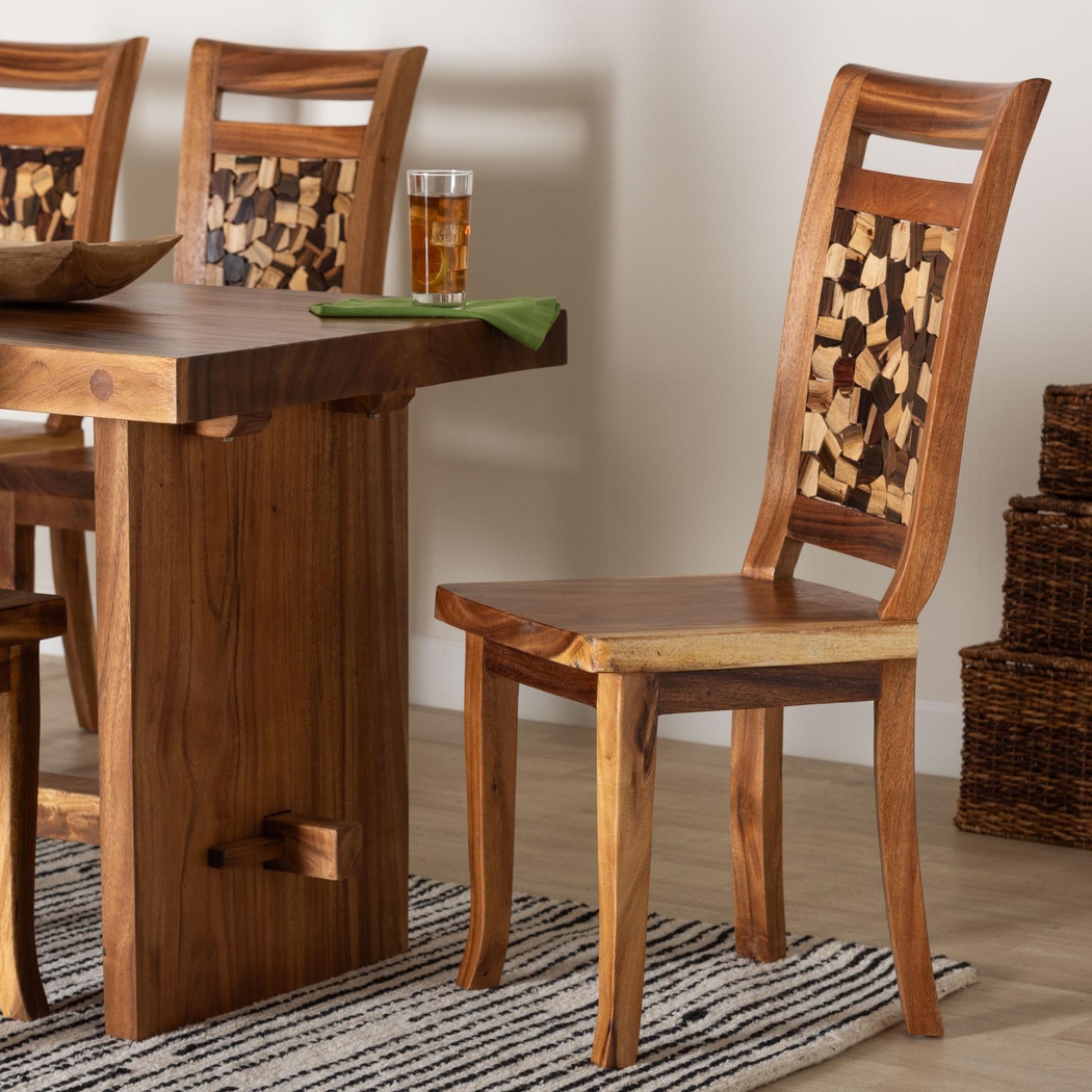 Oaktube Brown Dining Chair - Thumbnail - Image 2