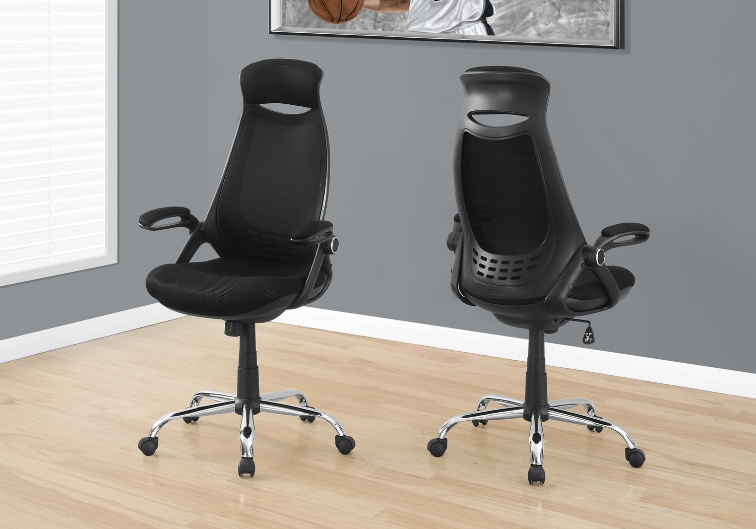 Oakvale Black Chrome Desk Chair - Thumbnail - Image 2