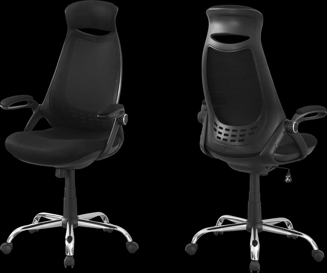 Oakvale Black Chrome Desk Chair - Thumbnail - Image 1