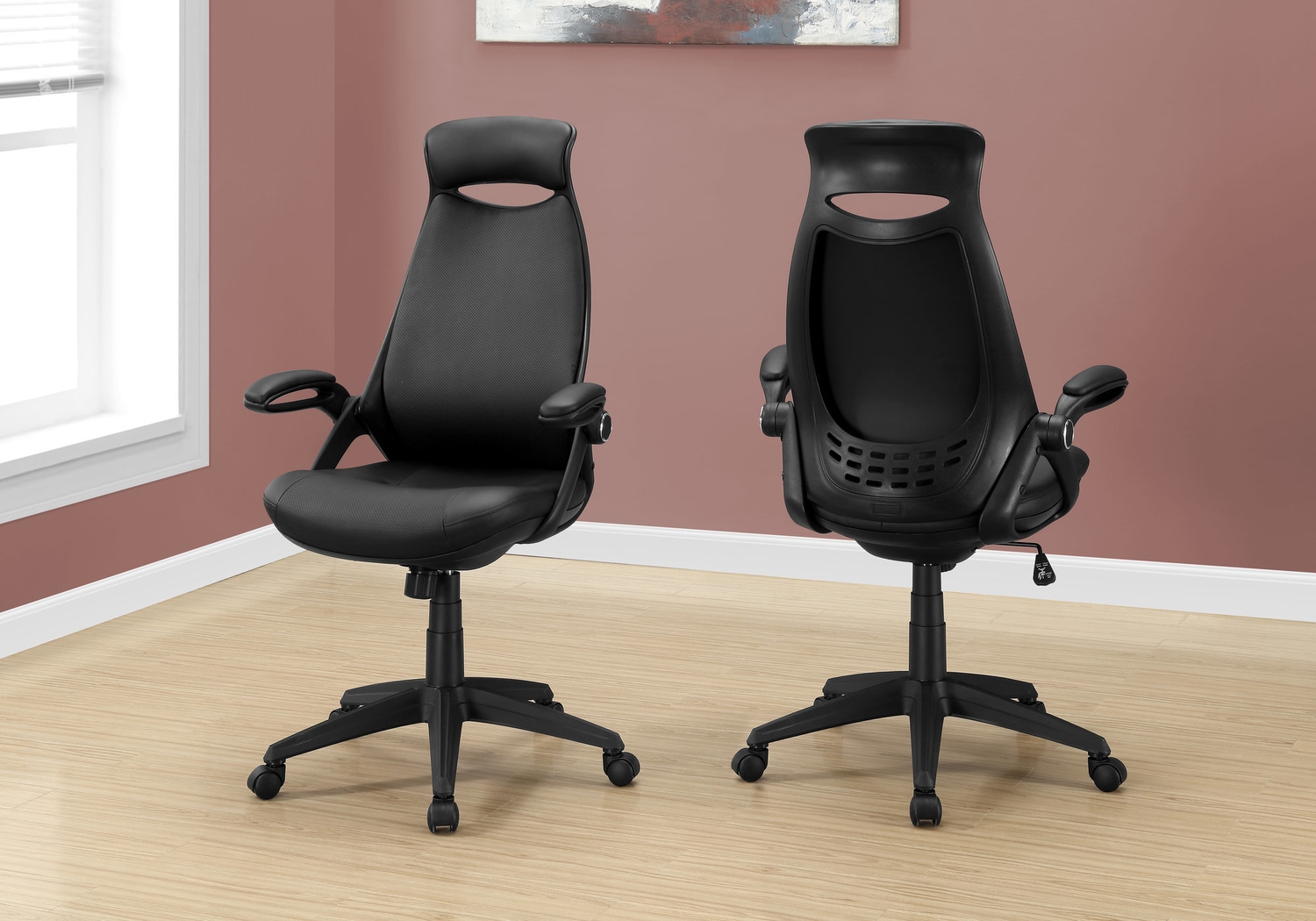 Oakvale Black Desk Chair - Thumbnail - Image 2