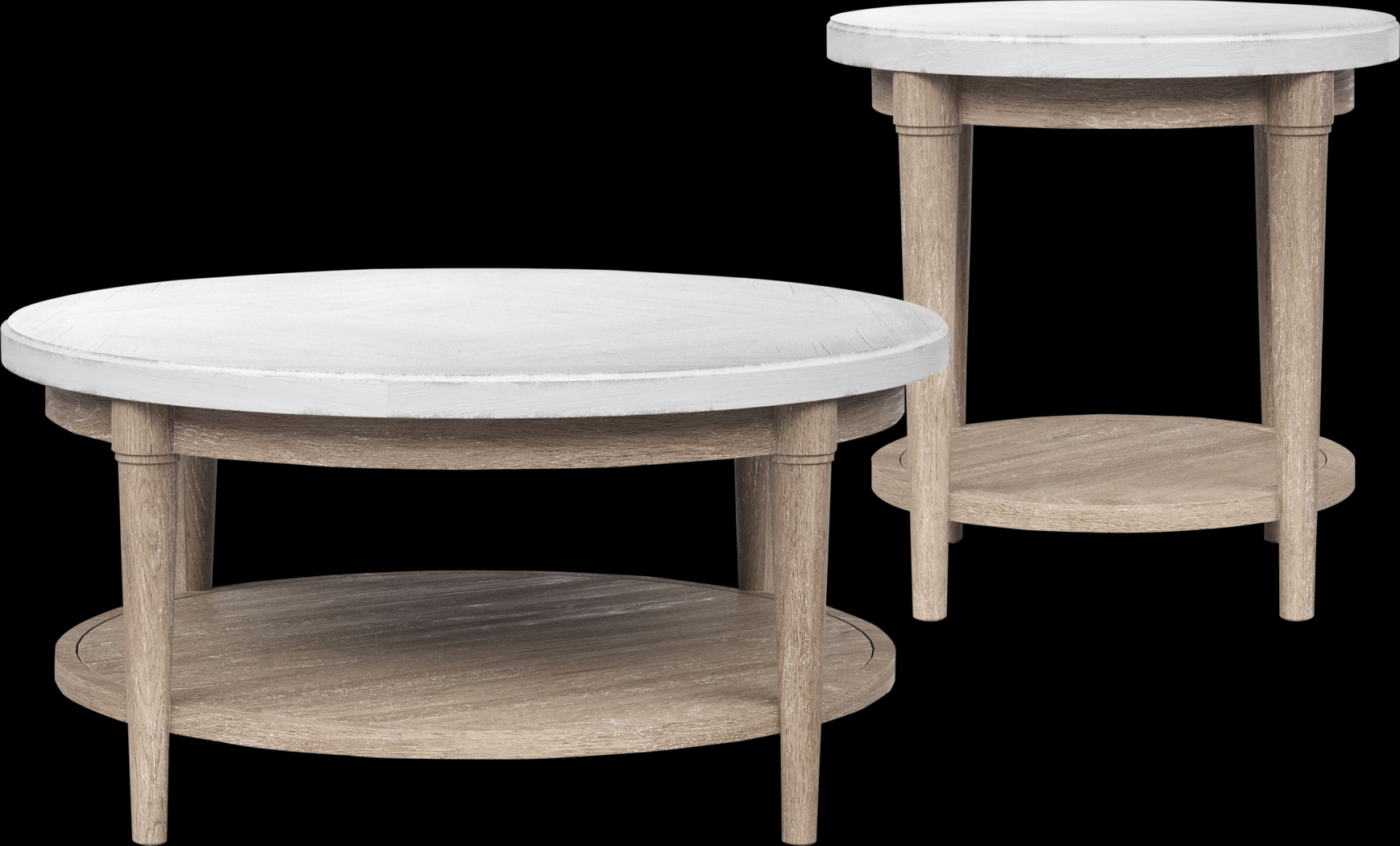 Oakwood Terrace Sand 2 Pc Round Table Set - Thumbnail - Image 1