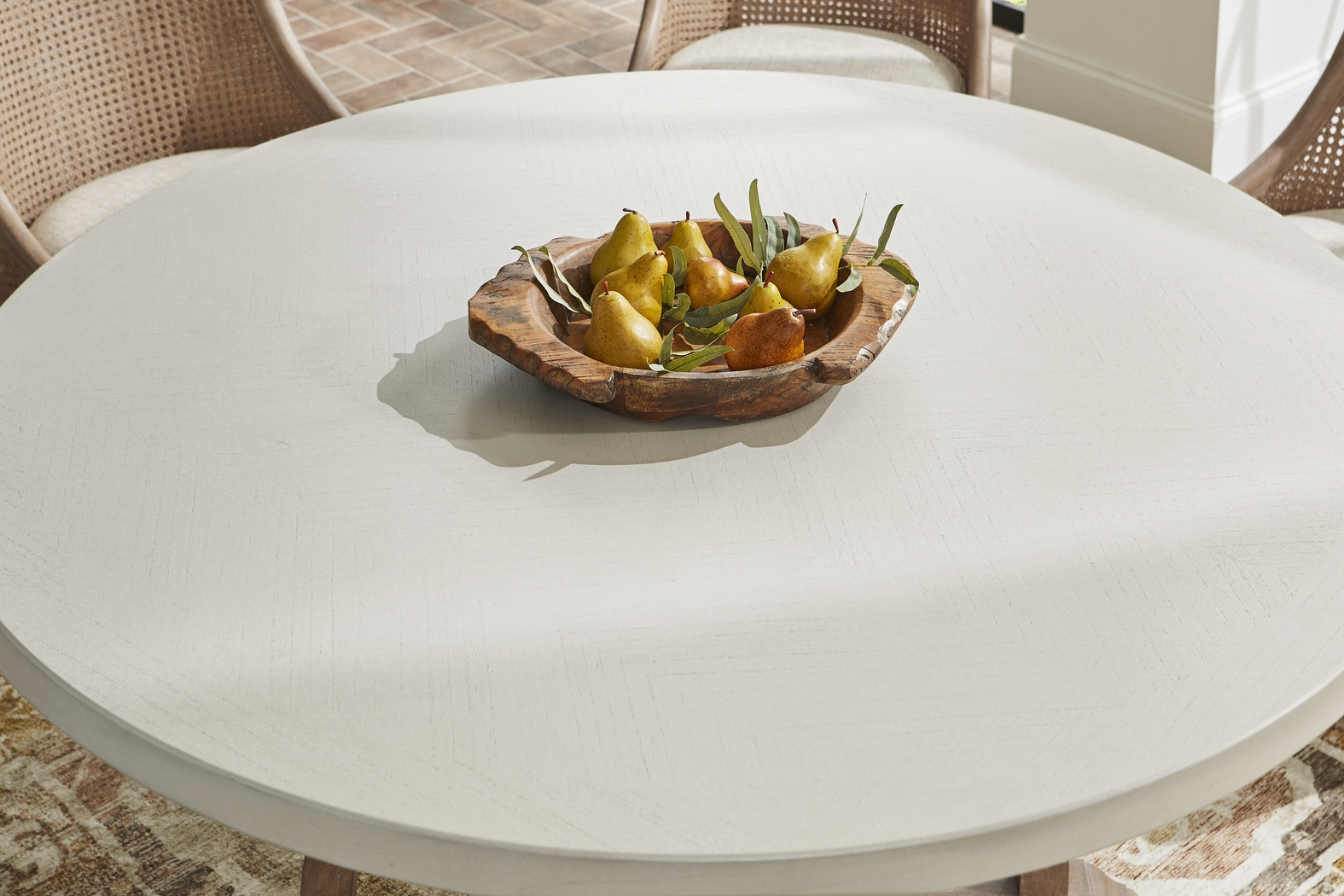 Oakwood Terrace Sand 5 Pc Round Dining Room with Upholstered Chairs - Thumbnail - Image 4