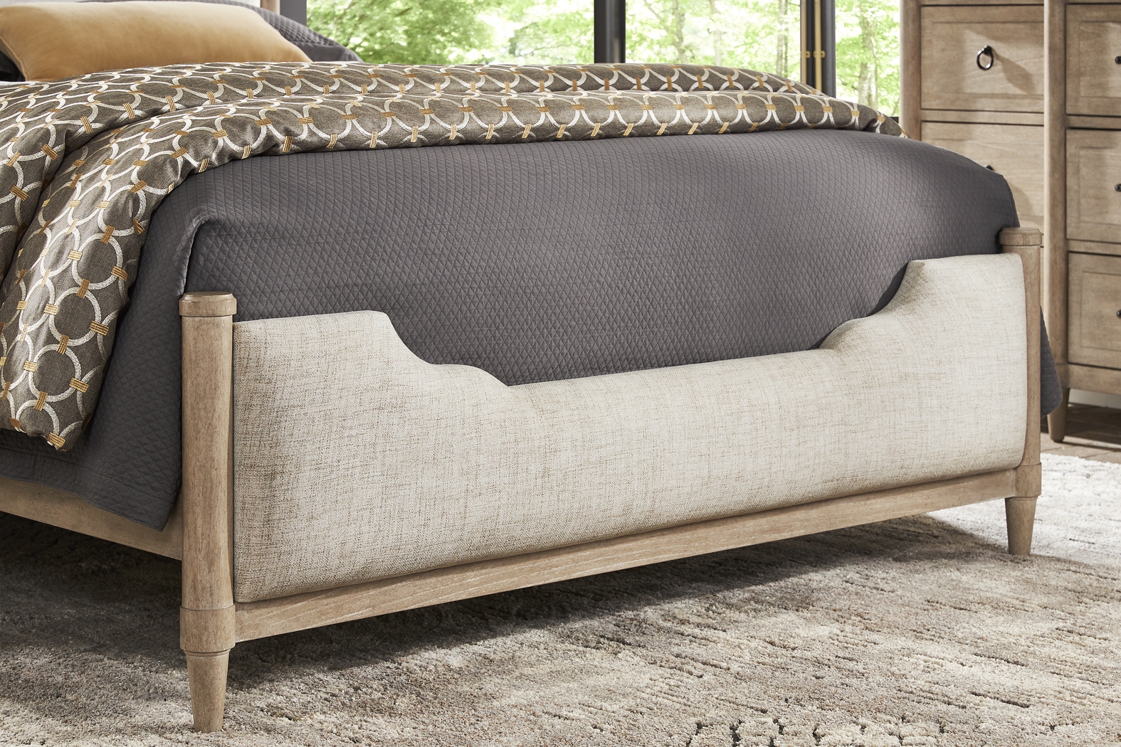 Oakwood Terrace Tan 3 Pc King Upholstered Bed - Thumbnail - Image 4