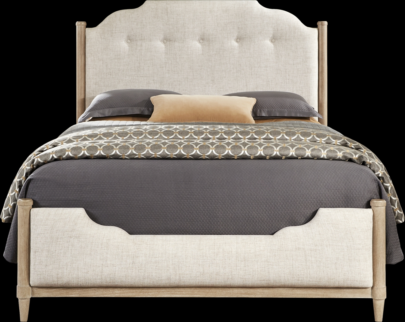 Oakwood Terrace Tan 3 Pc King Upholstered Bed - Thumbnail - Image 1