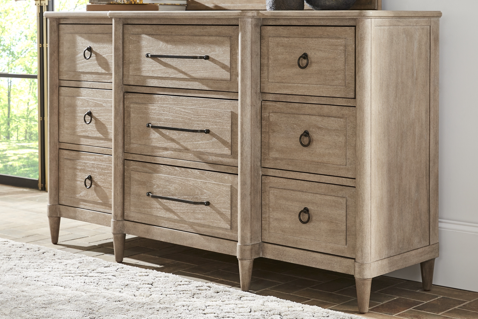 Oakwood Terrace Tan 7 Pc King Upholstered Bedroom - Thumbnail - Image 6