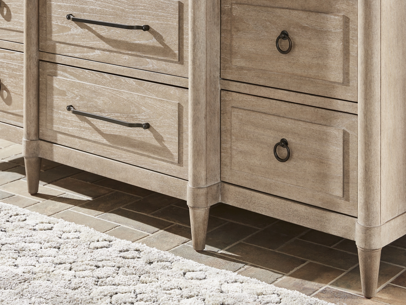 Oakwood Terrace Tan 7 Pc King Upholstered Bedroom - Thumbnail - Image 7