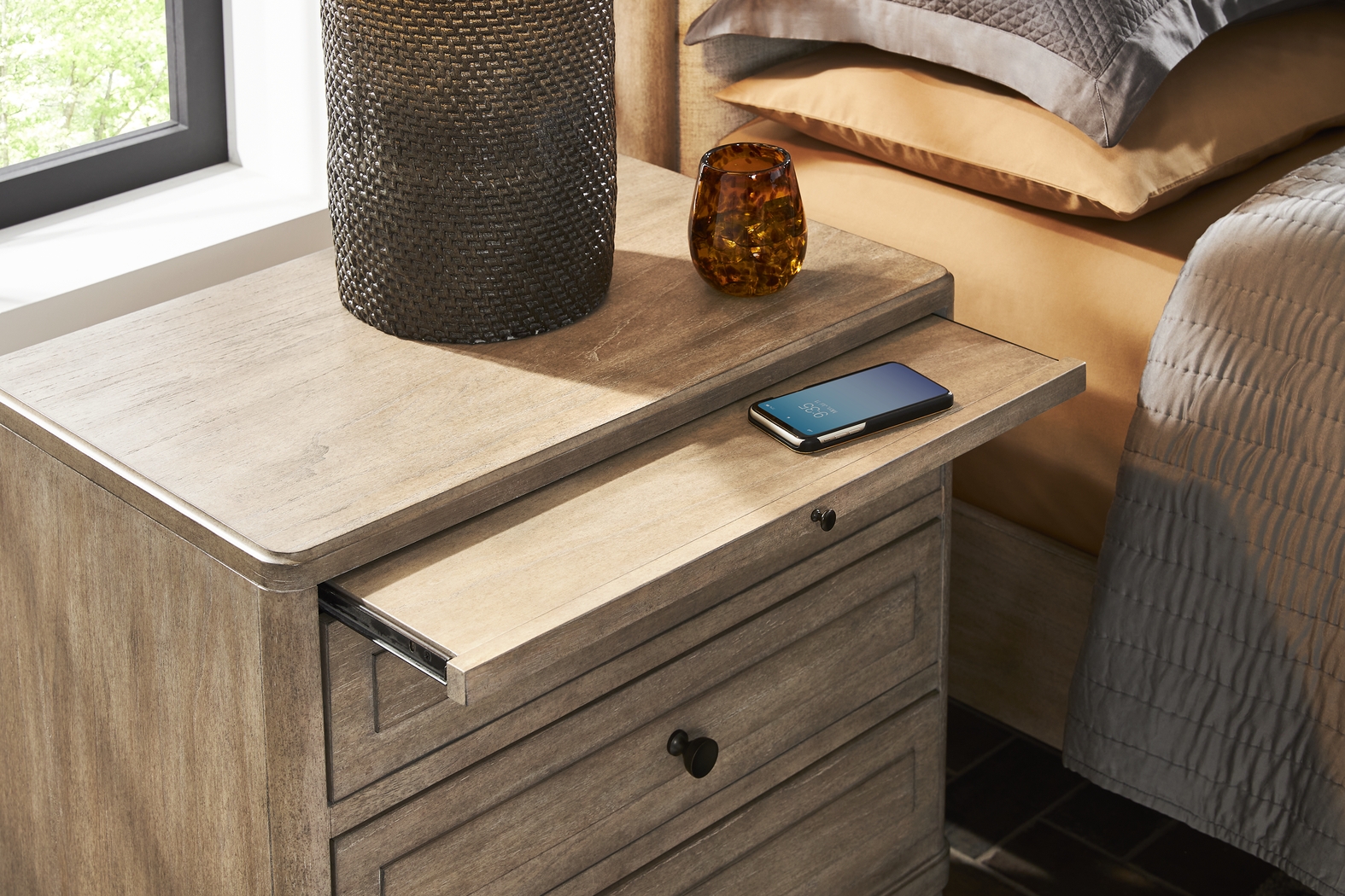 Oakwood Terrace Tan Nightstand - Thumbnail - Image 2