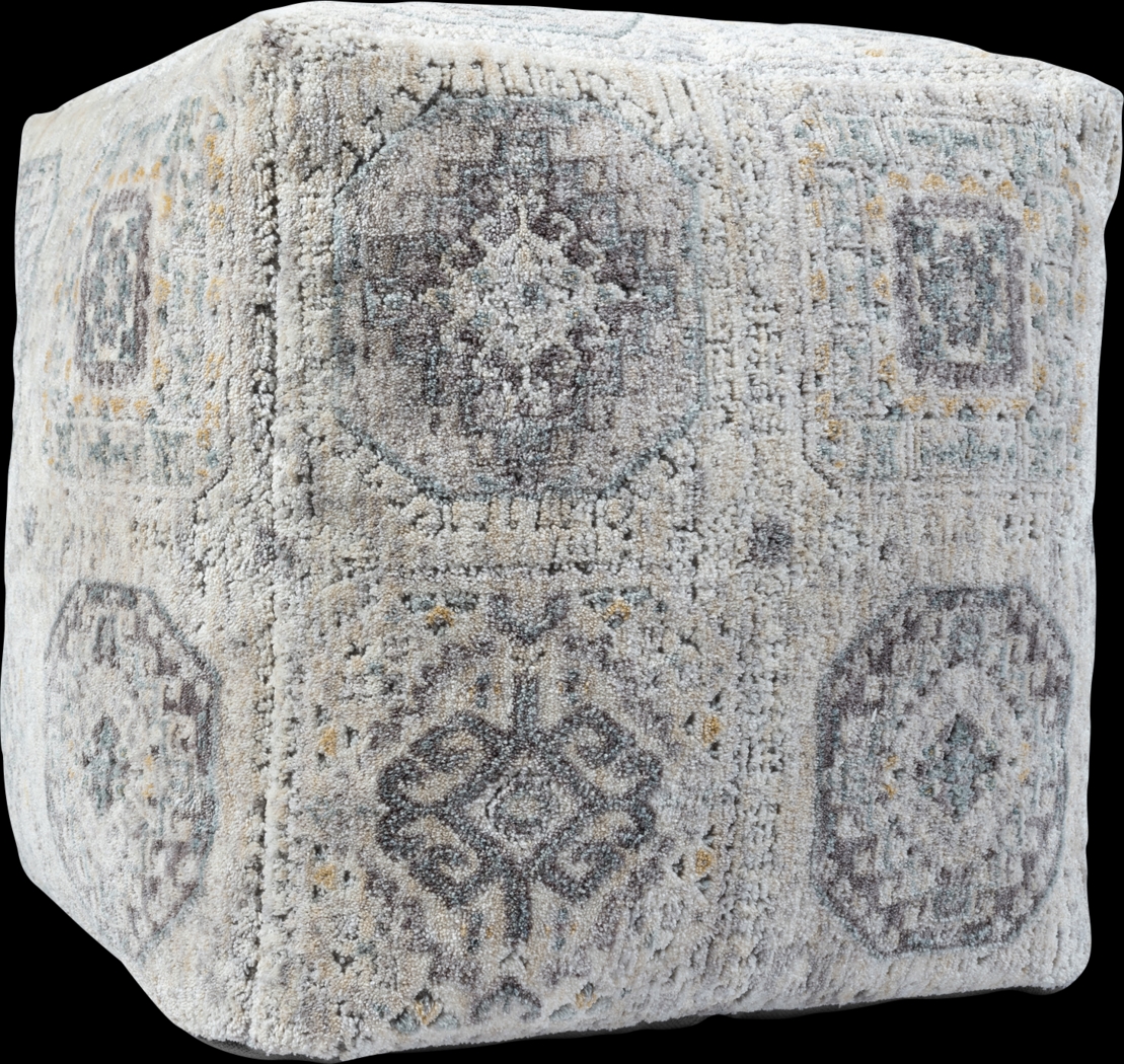 Obasie Light Gray Pouf - Thumbnail - Image 1