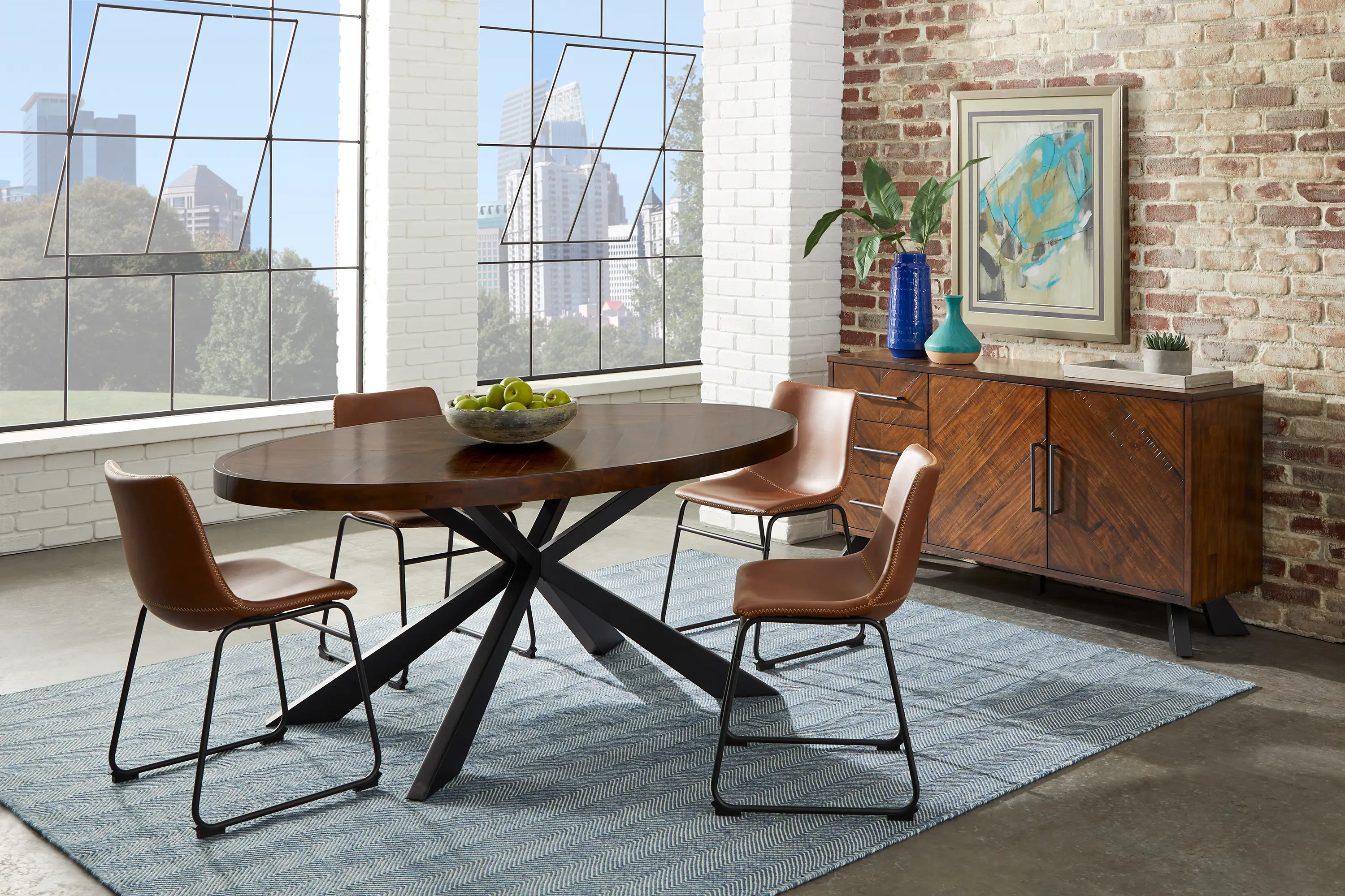 Obelia Tobacco 5 Pc Dining Room with Brown Side Chairs - Thumbnail - Image 1