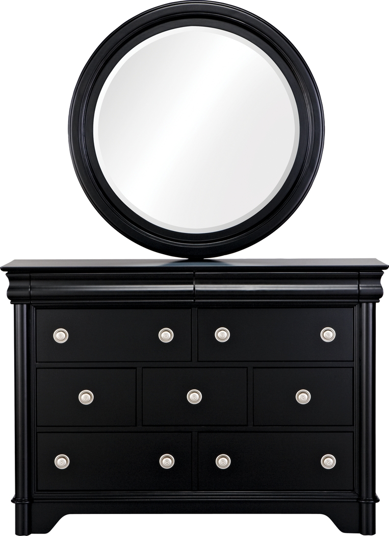 Oberon Black Dresser Mirror Set - Thumbnail - Image 1