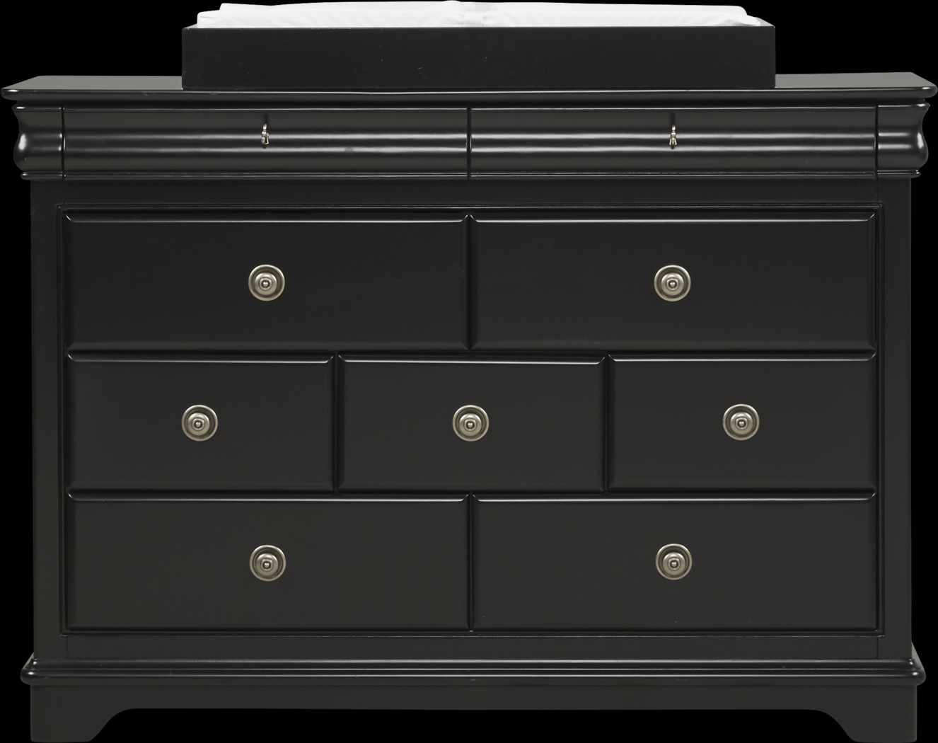 Oberon Black Dresser with Changing Topper and Pad - Thumbnail - Image 1