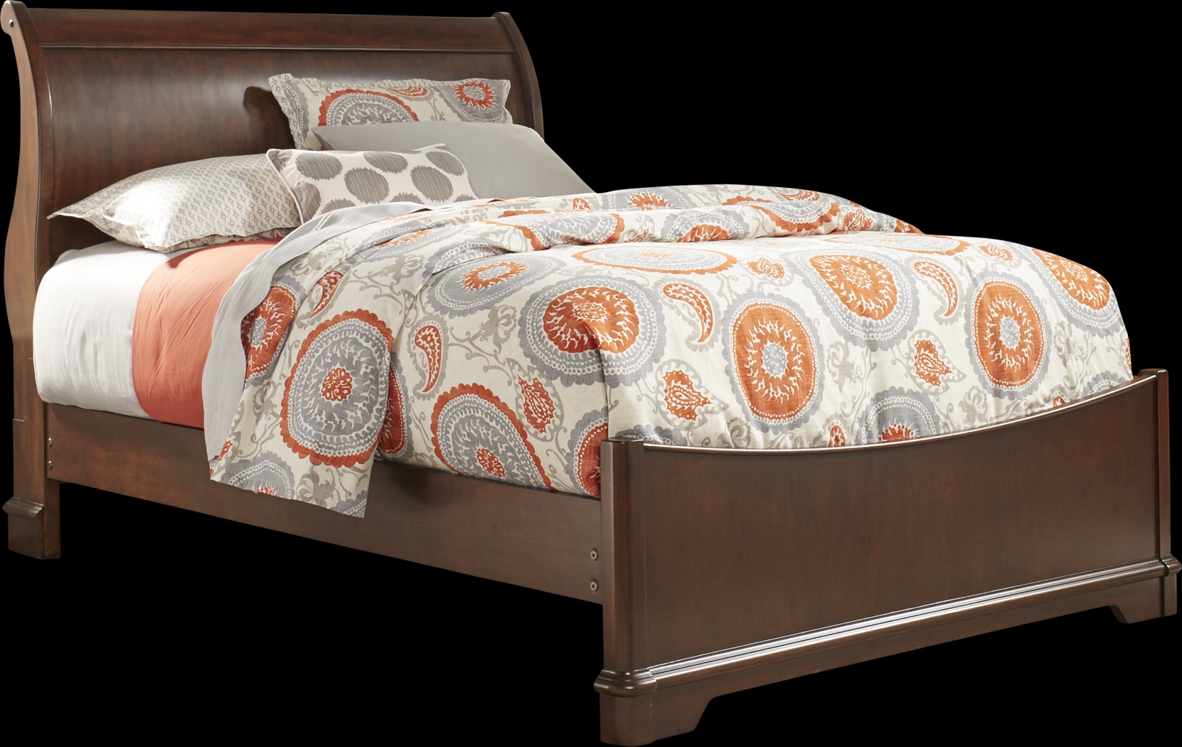 Kids Oberon Cherry 3 Pc Twin Sleigh Bed - Thumbnail - Image 1