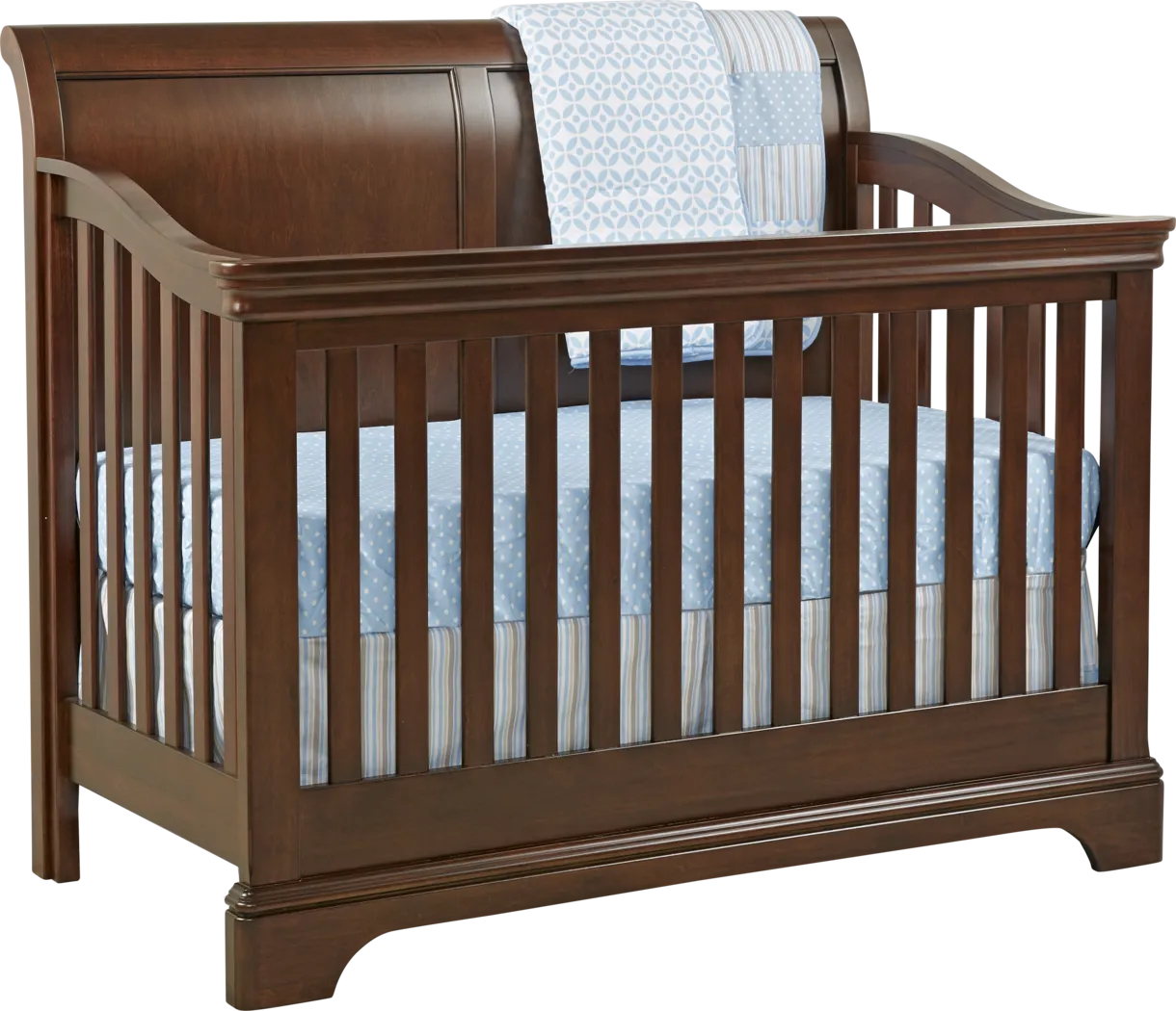 Oberon Cherry Crib with Toddler & Conversion Rails - Thumbnail - Image 1