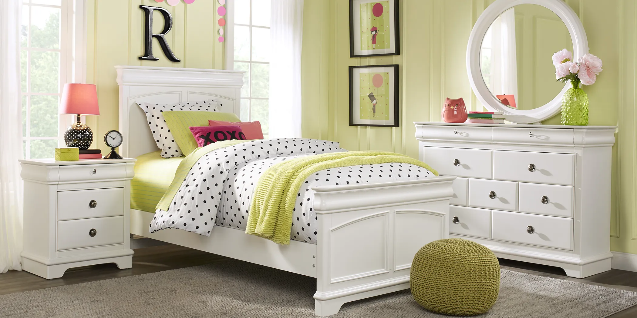 Kids Oberon White 5 Pc Full Panel Bedroom - Thumbnail - Image 1