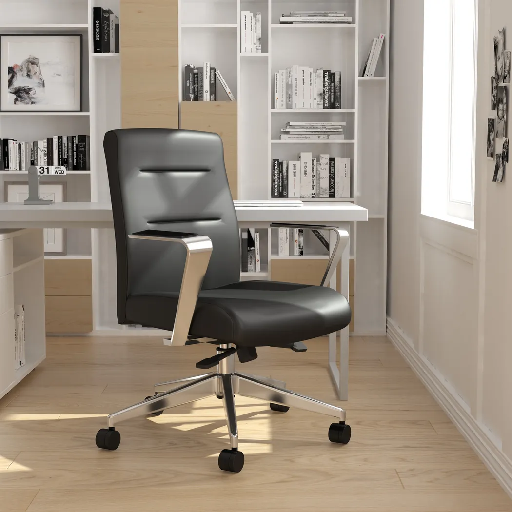 Obuor Black Desk Chair - Thumbnail - Image 3