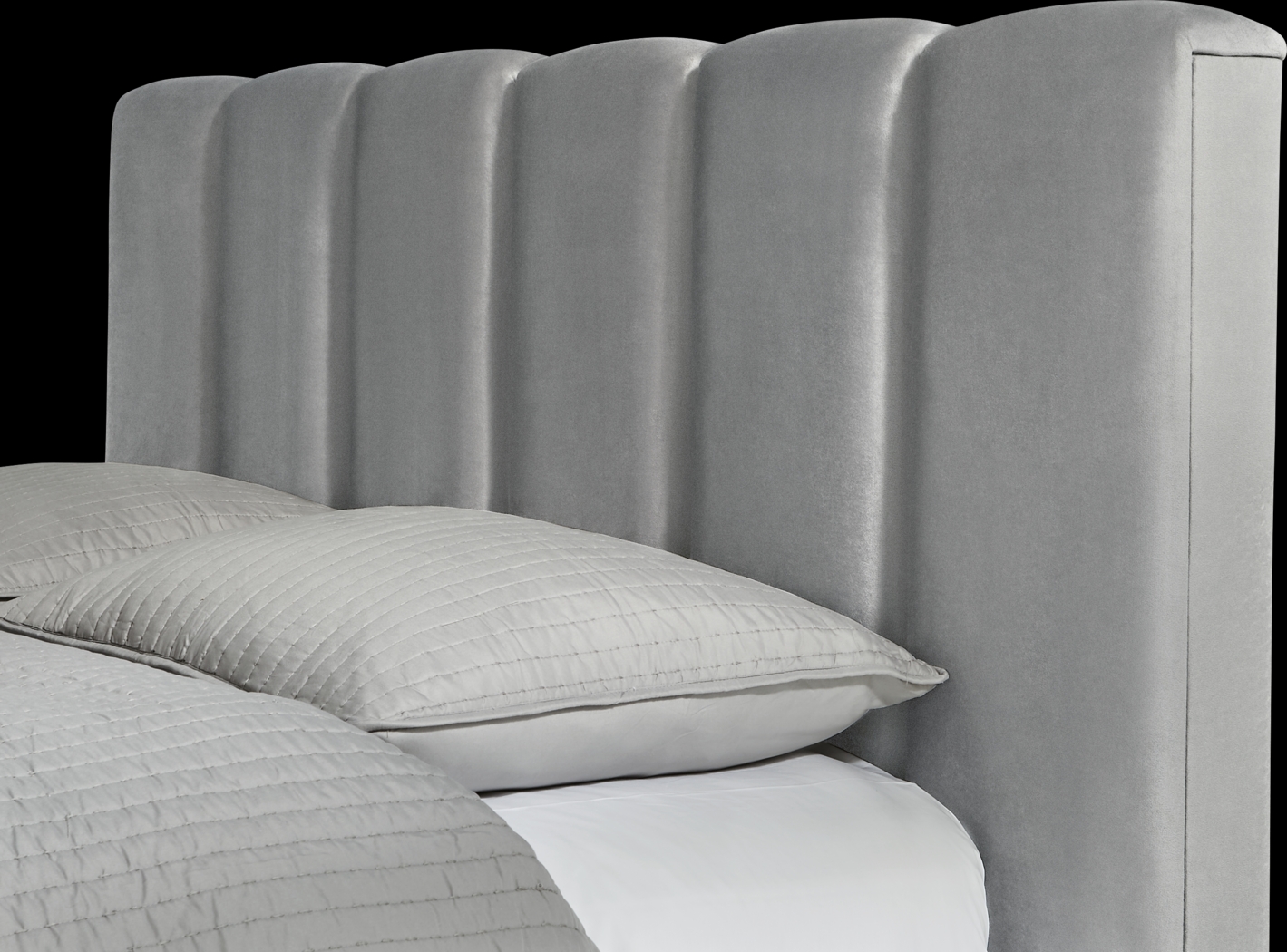 Ocean Drive Light Gray 3 Pc Queen Platform Bed - Thumbnail - Image 2