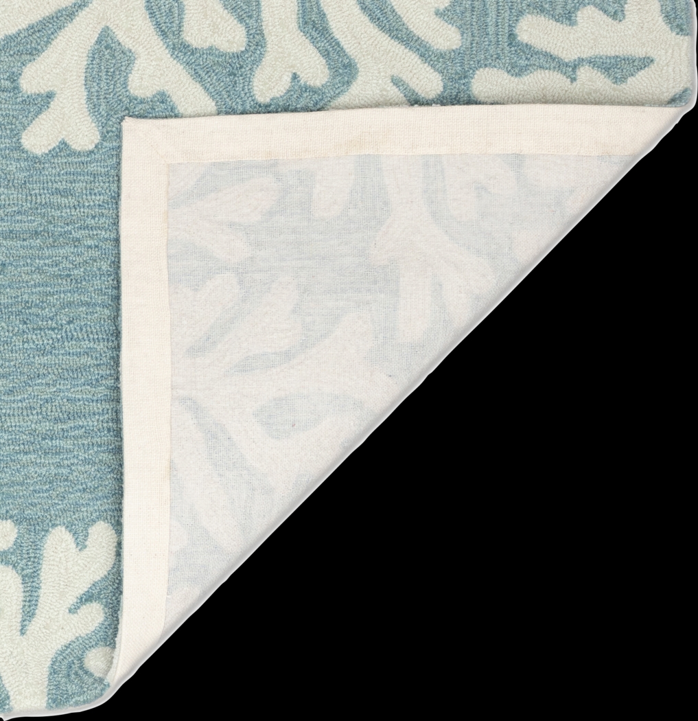 Ocean Flower Blue 7'6 x 9'6 Indoor/Outdoor Rug - Thumbnail - Image 7