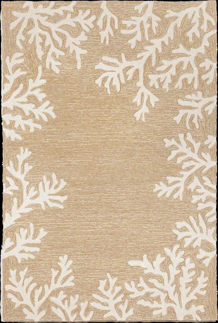 Ocean Flower Taupe 7'6 x 9'6 Indoor/Outdoor Rug - Thumbnail - Image 1