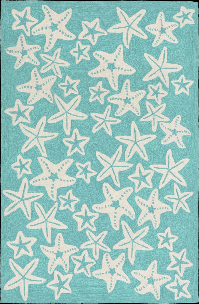 Ocean Gem Blue 5' x 7'6 Indoor/Outdoor Rug - Thumbnail - Image 1