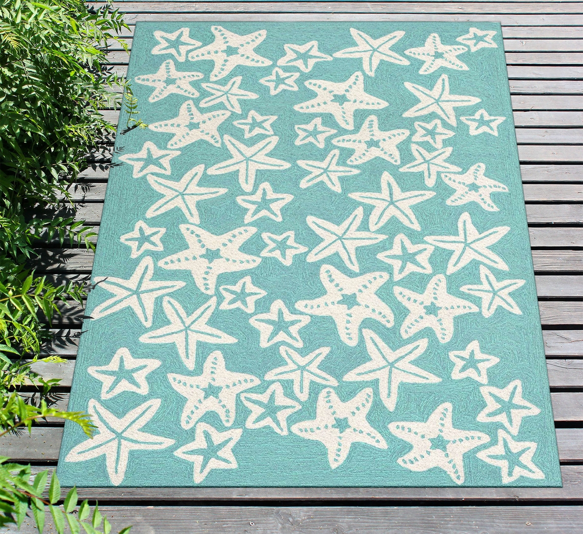 Ocean Gem Blue 7'6 x 9'6 Indoor/Outdoor Rug - Thumbnail - Image 6