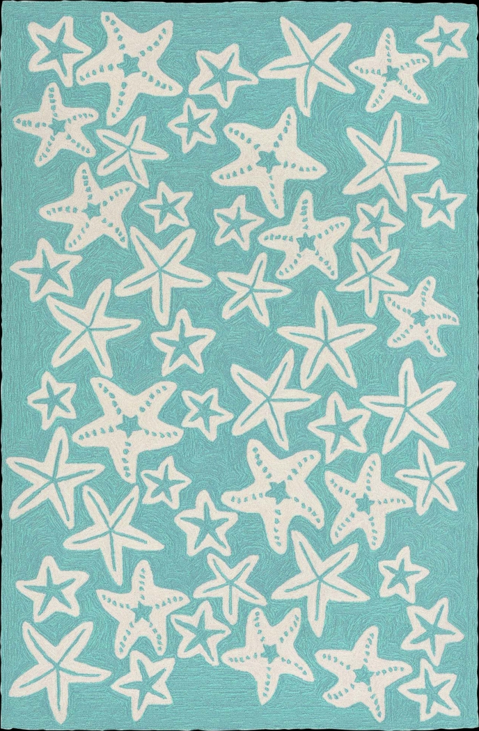 Ocean Gem Blue 7'6 x 9'6 Indoor/Outdoor Rug - Thumbnail - Image 1