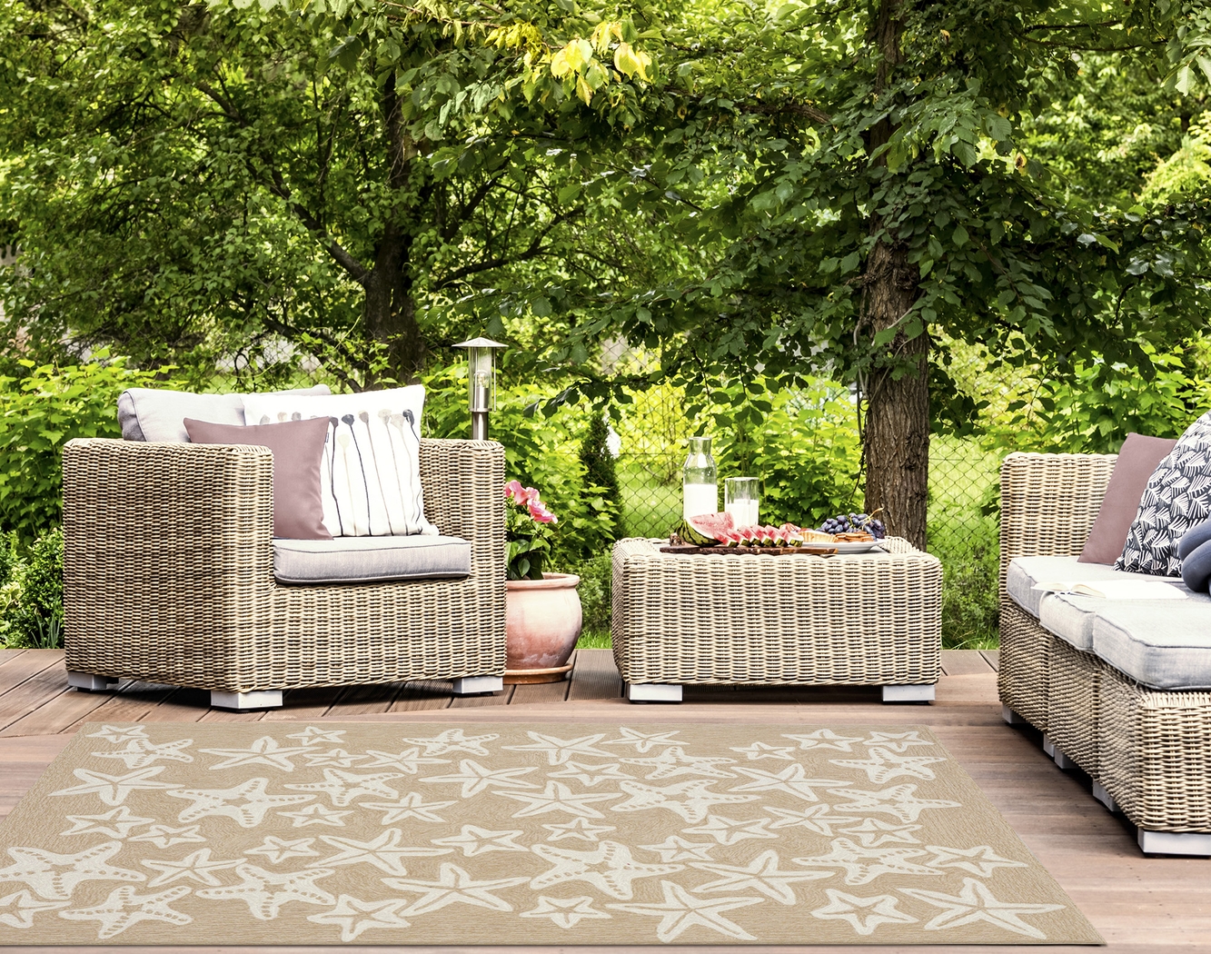 Ocean Gem Taupe 7'6 x 9'6 Indoor/Outdoor Rug - Thumbnail - Image 4